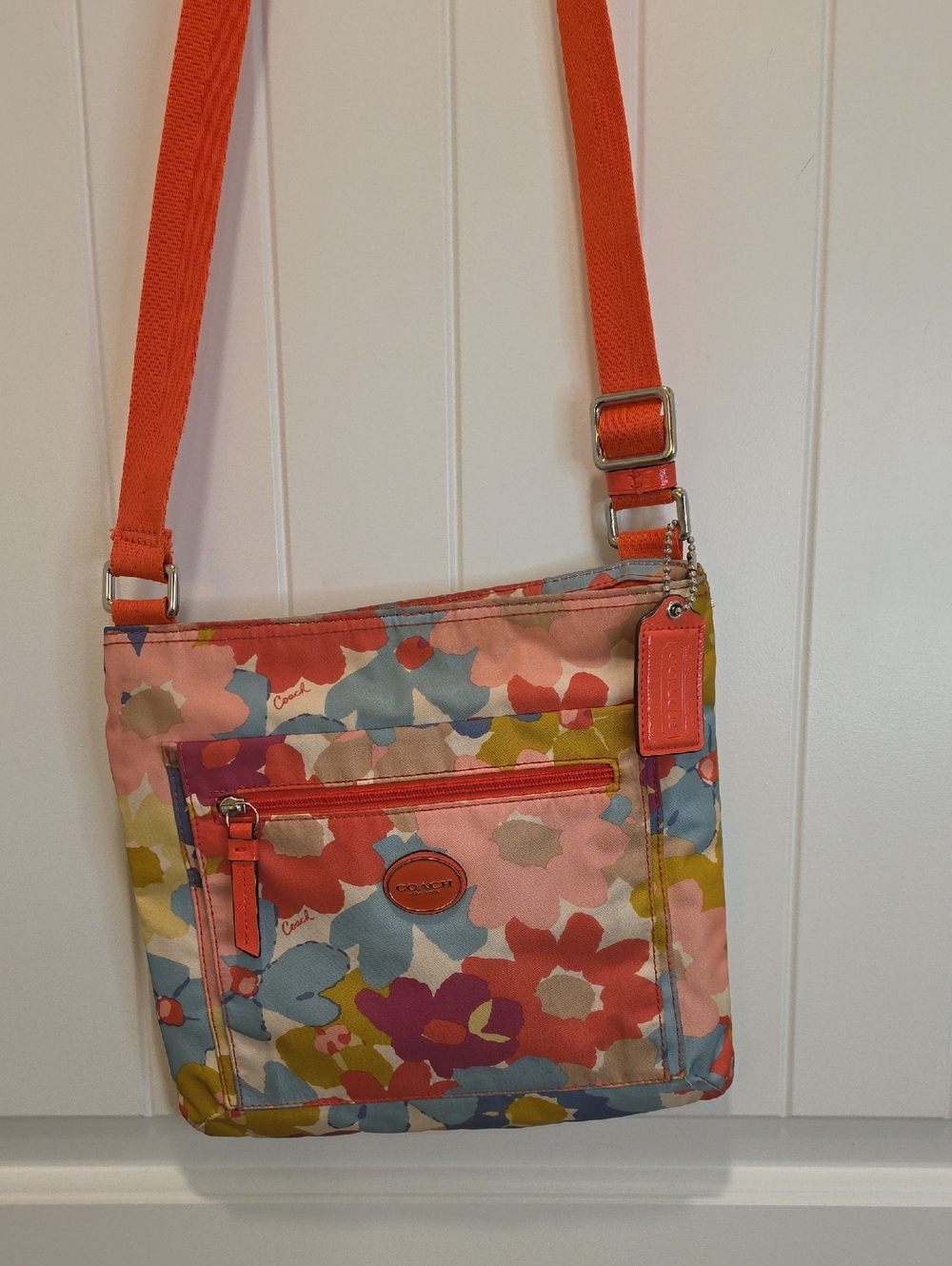 Coach Floral Nylon Crossbody Multicolor Blossoms - Picture 8 of 8